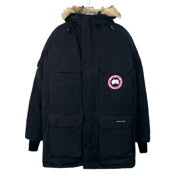 Canada Goose Expedition Series Black Logo-Patch Hooded Down Parka